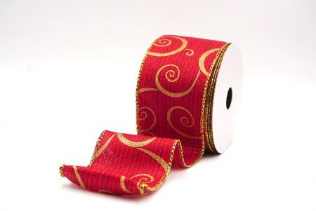 Rot-Gold Klassisches Wirbelmuster Drahtband_KF9506G-7