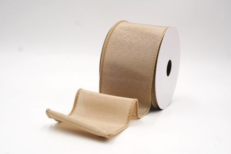 Beiges Weihnachts-Drahtband in einfarbig_KF9511GC-14-183