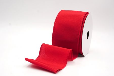 Rotes Weihnachts-Drahtband in einfarbig_KF9511GC-7-7