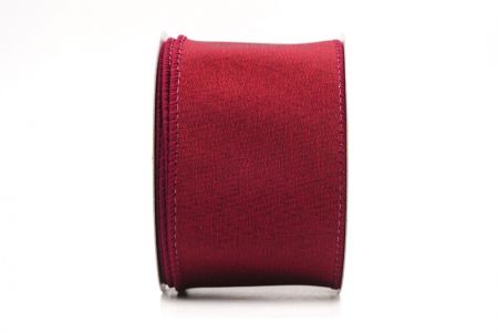 Burgunderfarbenes Weihnachts-Drahtband in einfarbig_KF9511GC-8-8