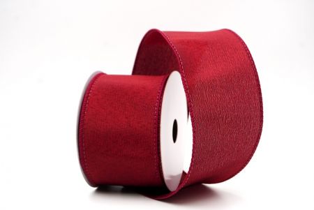 Burgunderfarbenes Weihnachts-Drahtband in einfarbig_KF9511GC-8-8