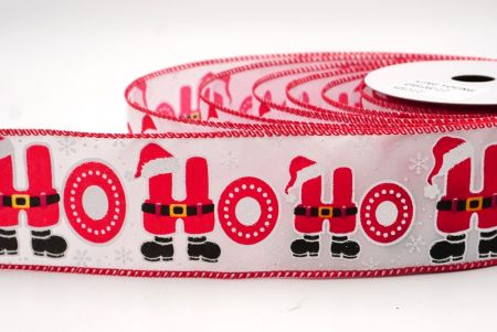 Bianco - Nastro Wired Natale di Babbo Natale HO HO HO_KF9512GC-1-7