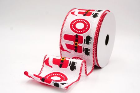 Bianco - Nastro Wired Natale di Babbo Natale HO HO HO_KF9512GC-1-7