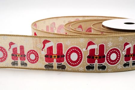 Marrone chiaro - Nastro Wired Natale di Babbo Natale HO HO HO_KF9513GC-13-183