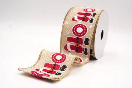 Marrone chiaro - Nastro Wired Natale di Babbo Natale HO HO HO_KF9513GC-13-183