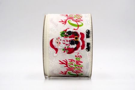 Creme_Santa Claus Fröhliche Weihnachten Drahtband_KF9514GC-2-2