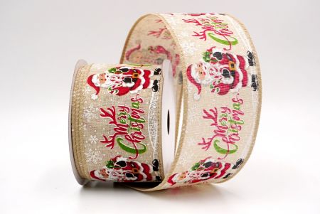 Khaki_Santa Claus Fröhliche Weihnachten Drahtband_KF9515GC-13-183