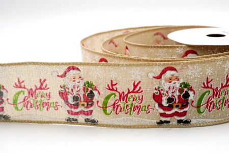 Khaki_Santa Claus Fröhliche Weihnachten Drahtband_KF9515GC-13-183