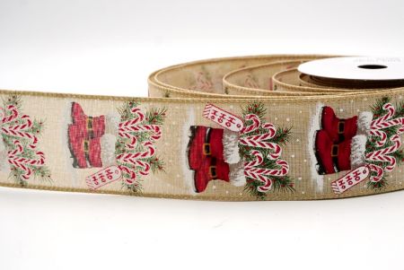 Khaki_Buty Mikołaja i Wstążka Druciana w Kształcie Laski Cukrowej_KF9516GC-13-183