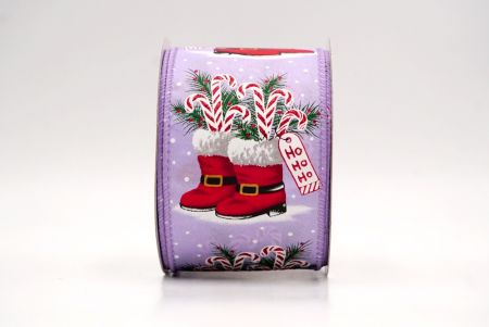 Fioletowe_Buty Mikołaja i Wstążka Druciana w Kształcie Laski Cukrowej_KF9517GC-11-11