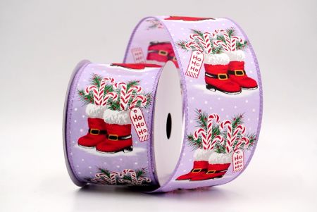 Fioletowe_Buty Mikołaja i Wstążka Druciana w Kształcie Laski Cukrowej_KF9517GC-11-11