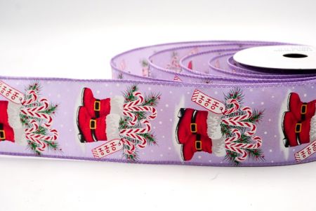 Fioletowe_Buty Mikołaja i Wstążka Druciana w Kształcie Laski Cukrowej_KF9517GC-11-11