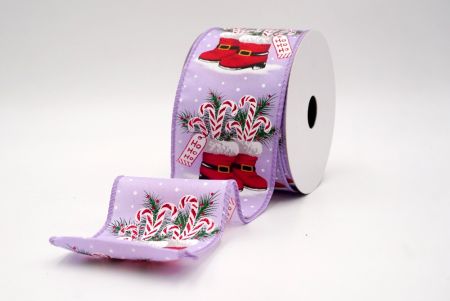 Fioletowe_Buty Mikołaja i Wstążka Druciana w Kształcie Laski Cukrowej_KF9517GC-11-11