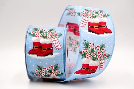 Błękitny_Buty Mikołaja i Wstążka Druciana w Kształcie Laski Cukrowej_KF9517GC-12-216