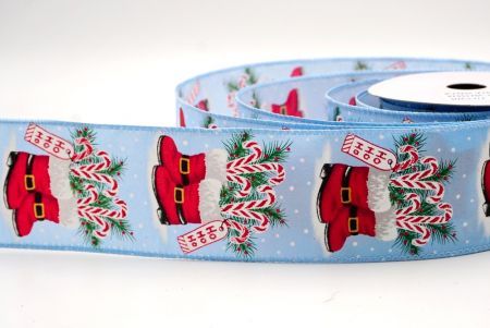 Błękitny_Buty Mikołaja i Wstążka Druciana w Kształcie Laski Cukrowej_KF9517GC-12-216