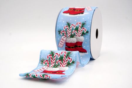 Błękitny_Buty Mikołaja i Wstążka Druciana w Kształcie Laski Cukrowej_KF9517GC-12-216