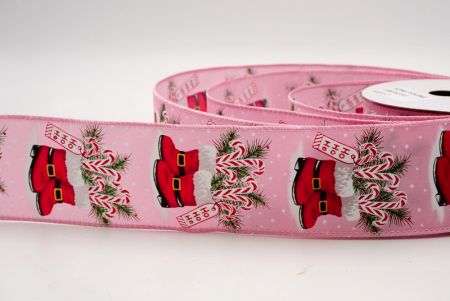 Różowe_Buty Mikołaja i Wstążka Druciana w Kształcie Laski Cukrowej_KF9517GC-5-5