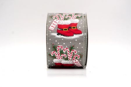 Szary_Buty Mikołaja i Wstążka Druciana w Kształcie Laski Cukrowej_KF9517GC-50-197