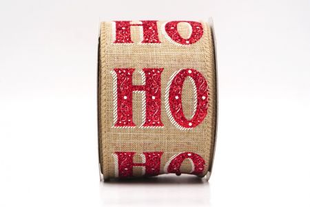 Nastro Wired Natale Marrone Chiaro HO HO HO_KF9519GC-13-183