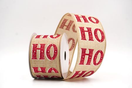 Nastro Wired Natale Marrone Chiaro HO HO HO_KF9519GC-13-183