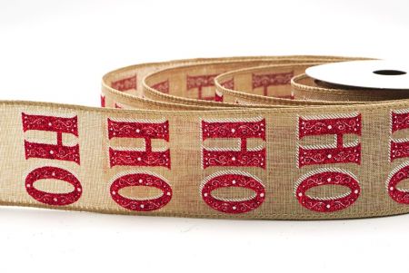 Nastro Wired Natale Marrone Chiaro HO HO HO_KF9519GC-13-183