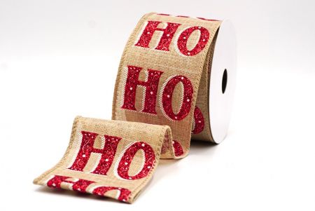 Nastro Wired Natale Marrone Chiaro HO HO HO_KF9519GC-13-183