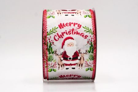 Weiß-Roter Weihnachtsmann Fröhliche Weihnachten Kranz Drahtband_KF9520GC-1-7