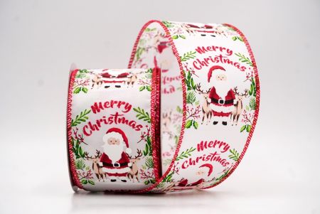 Weiß-Roter Weihnachtsmann Fröhliche Weihnachten Kranz Drahtband_KF9520GC-1-7