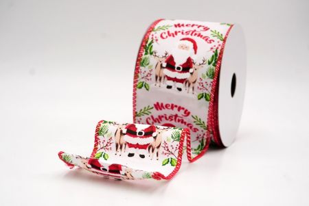 Weiß-Roter Weihnachtsmann Fröhliche Weihnachten Kranz Drahtband_KF9520GC-1-7