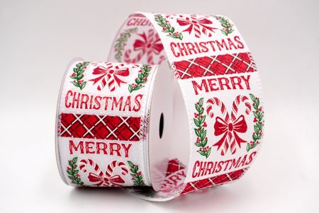 Blanc_Ruban en fil de fer de bonbon canne de Noël_KF9523GC-1-1