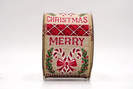 Kaki_Ruban en fil de fer de bonbon canne de Noël_KF9523GC-13-183