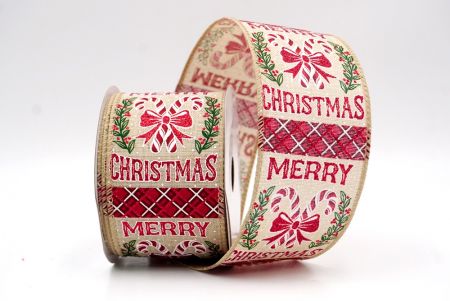 Kaki_Ruban en fil de fer de bonbon canne de Noël_KF9523GC-13-183