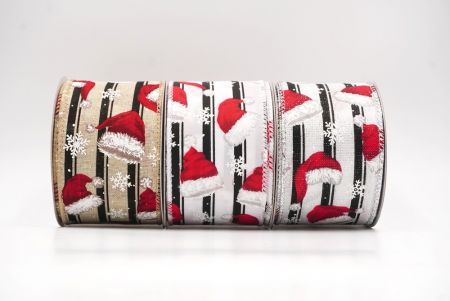 Santa Hat Christmas Wired Ribbon - Santa Hat Christmas Wired Ribbon