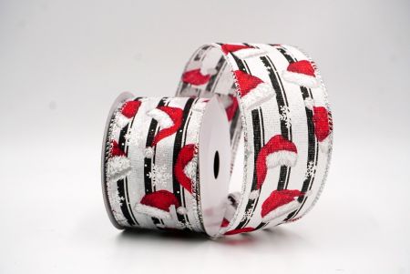 Weißer Silber Weihnachtsmannhut Weihnachtsdrahtband_KF9536G-1