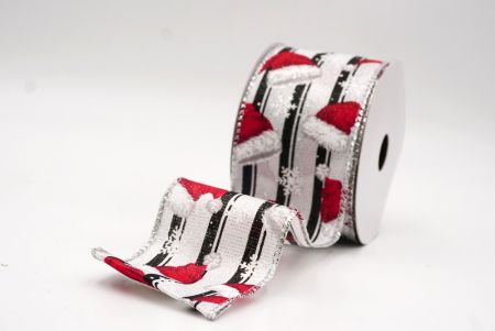 Weißer Silber Weihnachtsmannhut Weihnachtsdrahtband_KF9536G-1