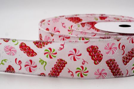 Weißes Weihnachts-Pfefferminzbonbon Drahtband_KF9540GC-1-1