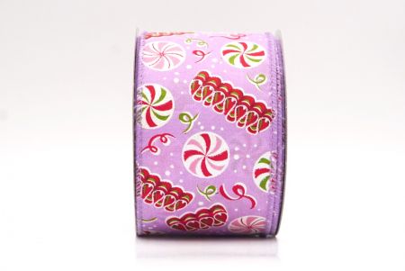 Lila Weihnachts-Pfefferminzbonbon Drahtband_KF9540GC-11-11