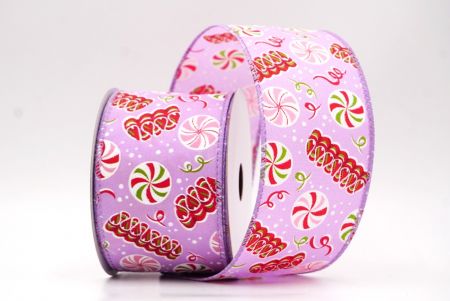 Lila Weihnachts-Pfefferminzbonbon Drahtband_KF9540GC-11-11
