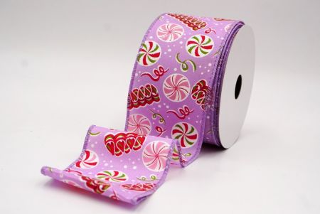 Lila Weihnachts-Pfefferminzbonbon Drahtband_KF9540GC-11-11