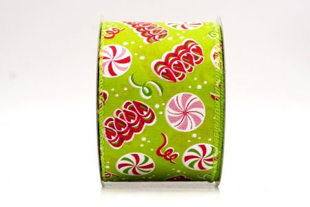 Apfelgrünes Weihnachts-Pfefferminzbonbon Drahtband_KF9540GC-15-190
