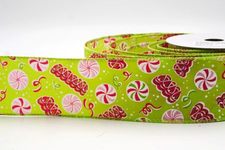 Apfelgrünes Weihnachts-Pfefferminzbonbon Drahtband_KF9540GC-15-190