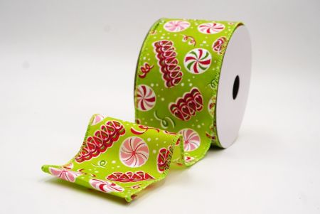 Apfelgrünes Weihnachts-Pfefferminzbonbon Drahtband_KF9540GC-15-190