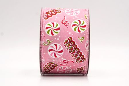 Rosa Weihnachts-Pfefferminzbonbon Drahtband_KF9540GC-5-5