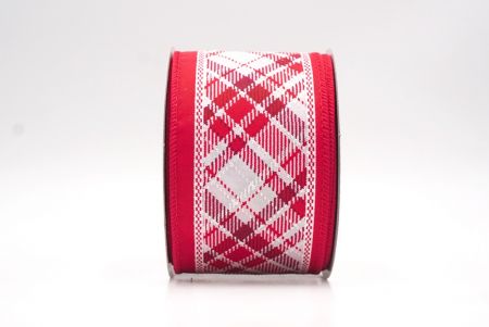 Rojo Cinta de alambre de cuadros navideños clásicos_KF9541GC-1R-7