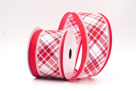 Rojo Cinta de alambre de cuadros navideños clásicos_KF9541GC-1R-7