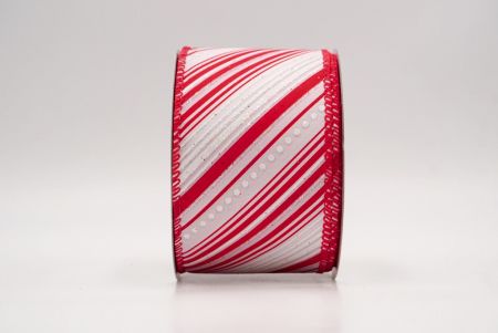 Cinta de Alambre a Rayas Diagonales Rojas de Navidad_KF9543GC-7-7
