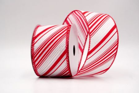 Cinta de Alambre a Rayas Diagonales Rojas de Navidad_KF9543GC-7-7