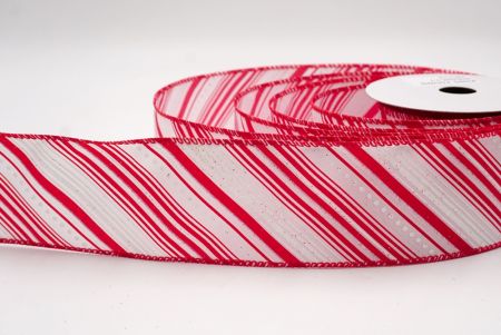 Cinta de Alambre a Rayas Diagonales Rojas de Navidad_KF9543GC-7-7