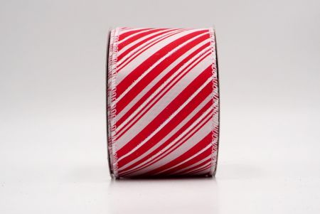 Cinta de Alambre a Rayas Diagonales Rojas/Blancas de Navidad_KF9546GC-1-1