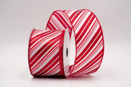 Cinta de Alambre a Rayas Diagonales Rojas/Blancas de Navidad_KF9547GC-1-7